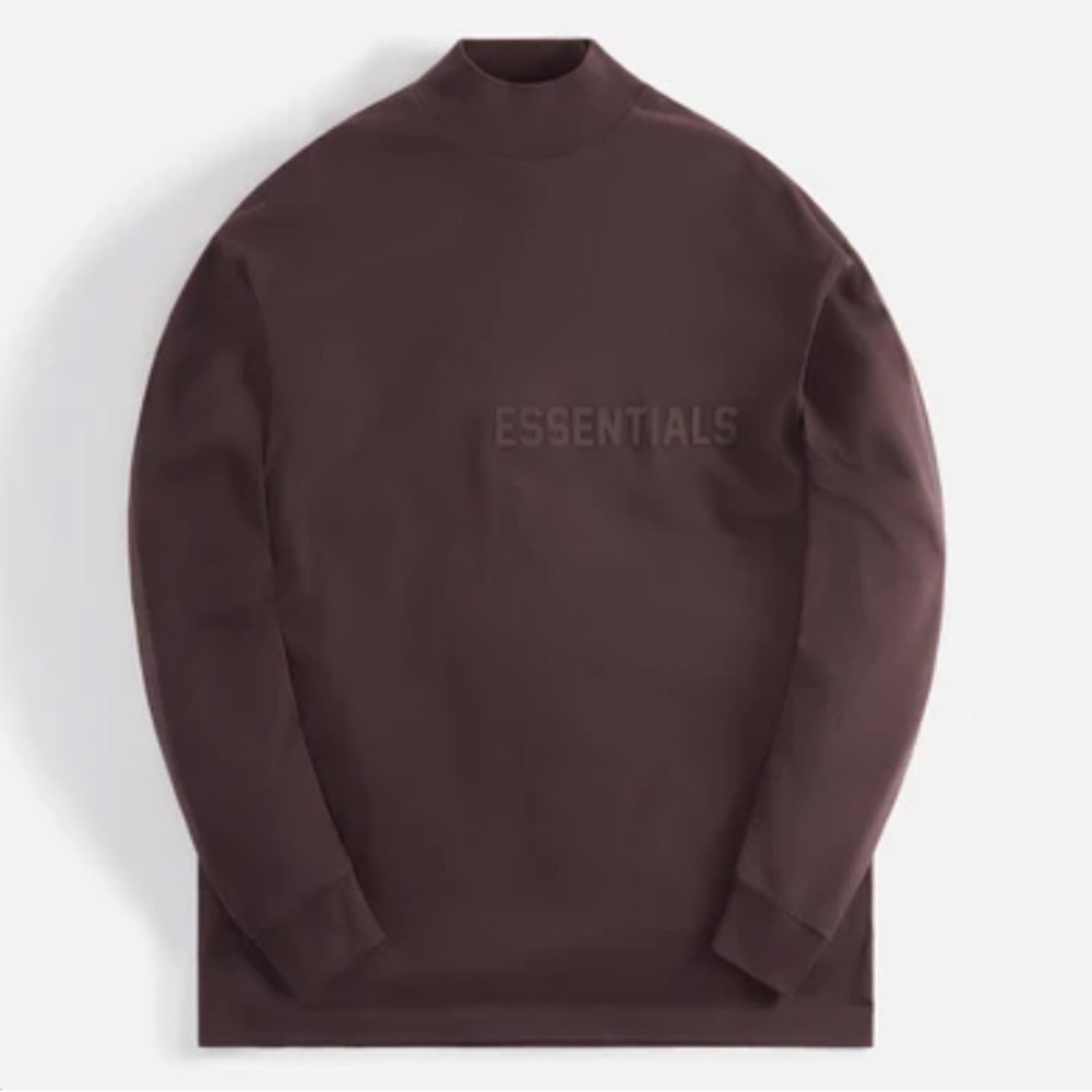 ESSENTIALS Plum Crewneck Long Sleeve Tee - Picture 1 of 12